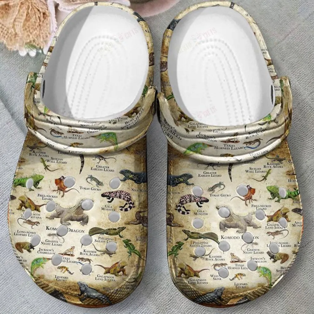 Lizards Of The World Crocs, Personalized Crocs Classic Clogs