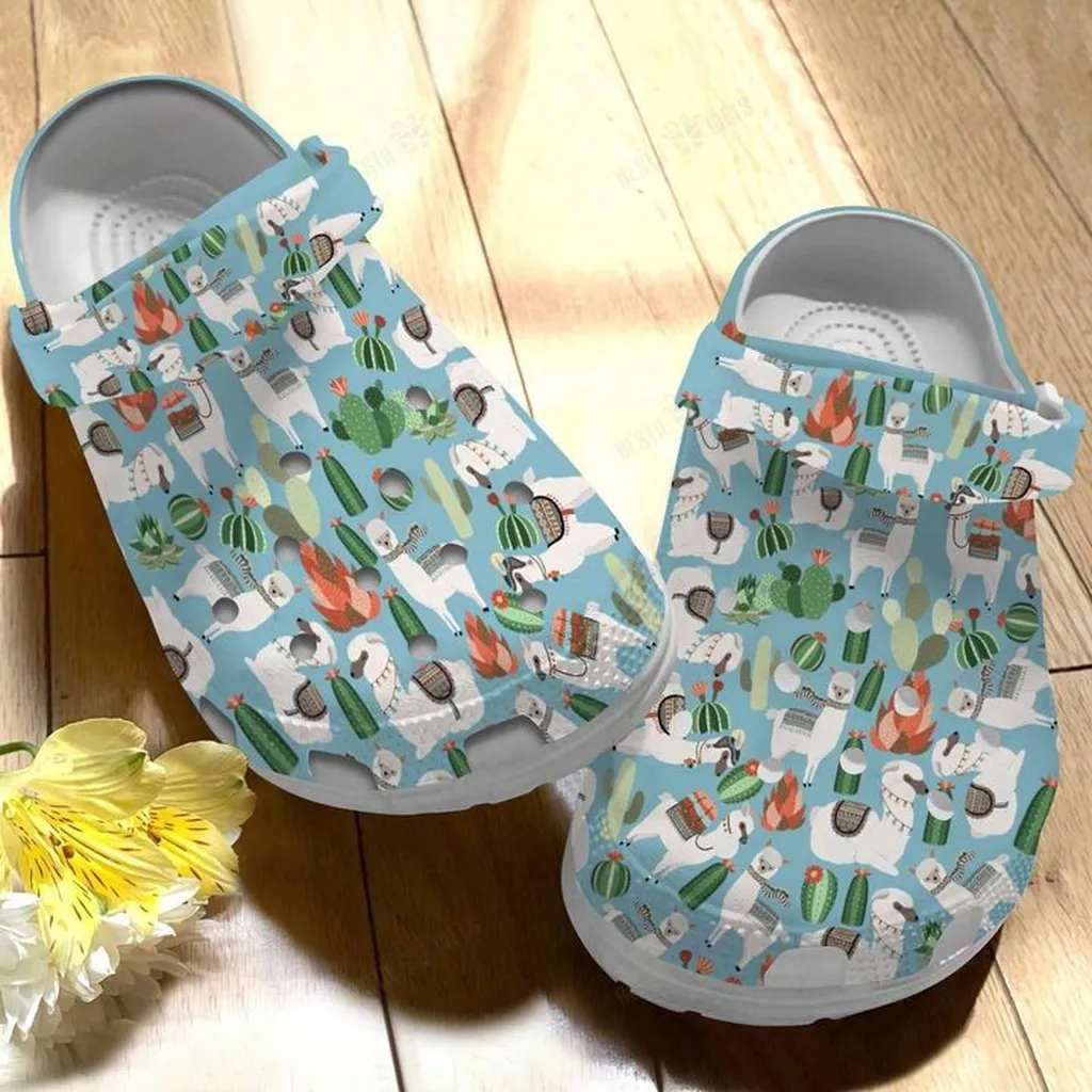 Llama And Cactus Art Crocs Classic Clogs