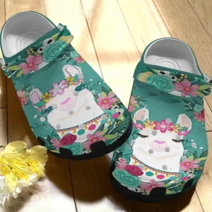 Llama Personalized Clog Custom Crocs Comfortablefashion Style Comfortable For Women Men Kid Print 3D Llama Flower