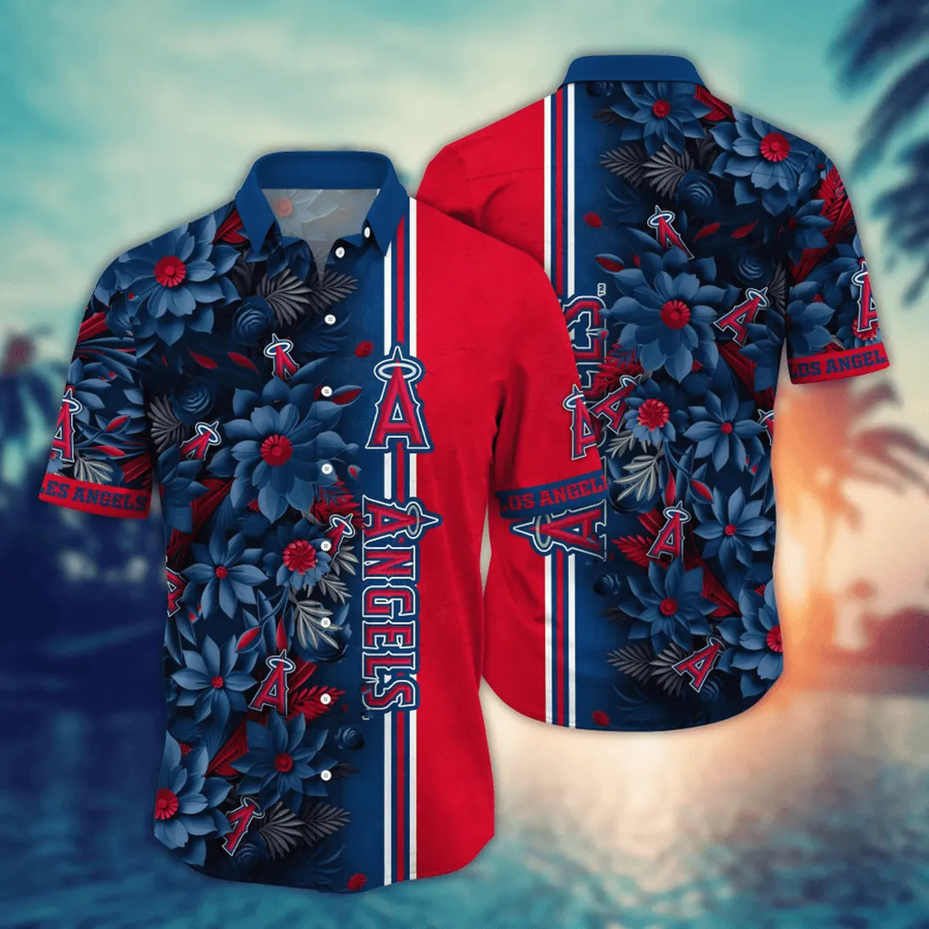 Los Angeles Angels MLB Flower Aloha Hawaiian Shirt, Custom Summer Football Shirts VPHWA2451153238