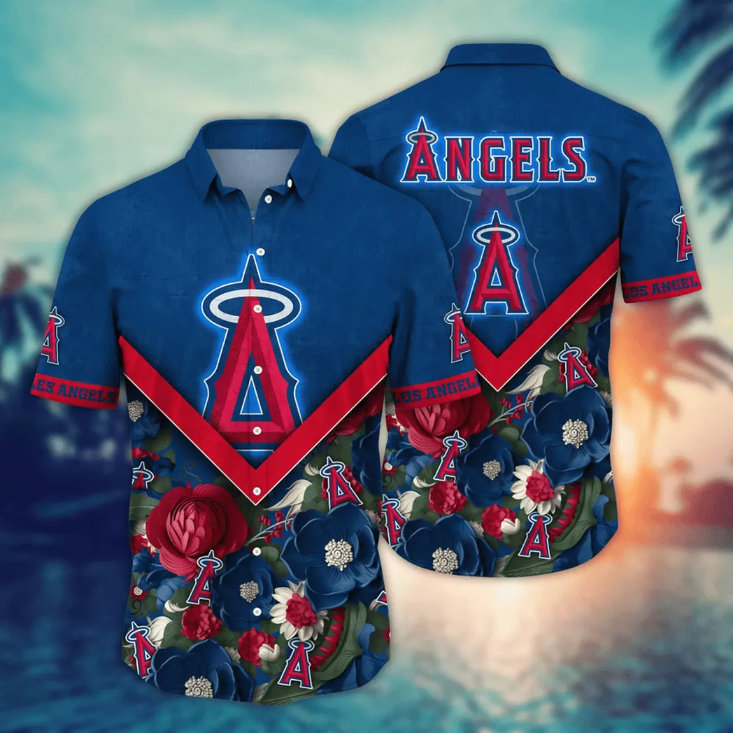 Los Angeles Angels MLB Flower Aloha Hawaiian Shirt, Custom Summer Football Shirts VPHWA2451154943