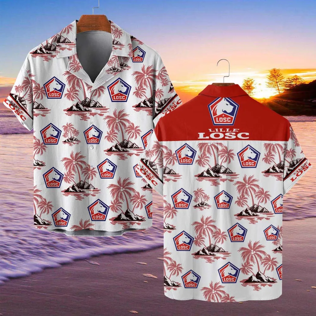 LOSC Lille Hawaiian Shirt Style Classic Oversized Hawaiian, Unisex Hawaiian Shirt