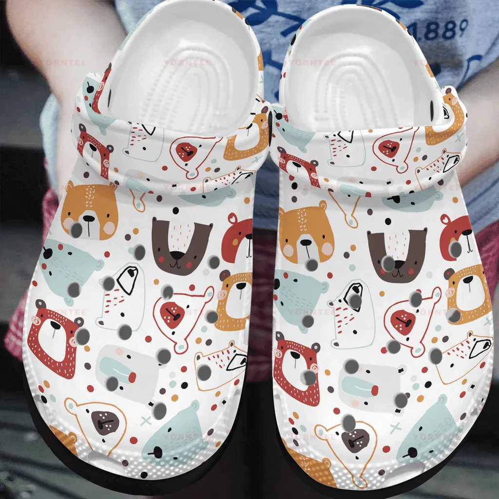 Lots Of Bear Colorful Gift For Lover Rubber Crocs Clog