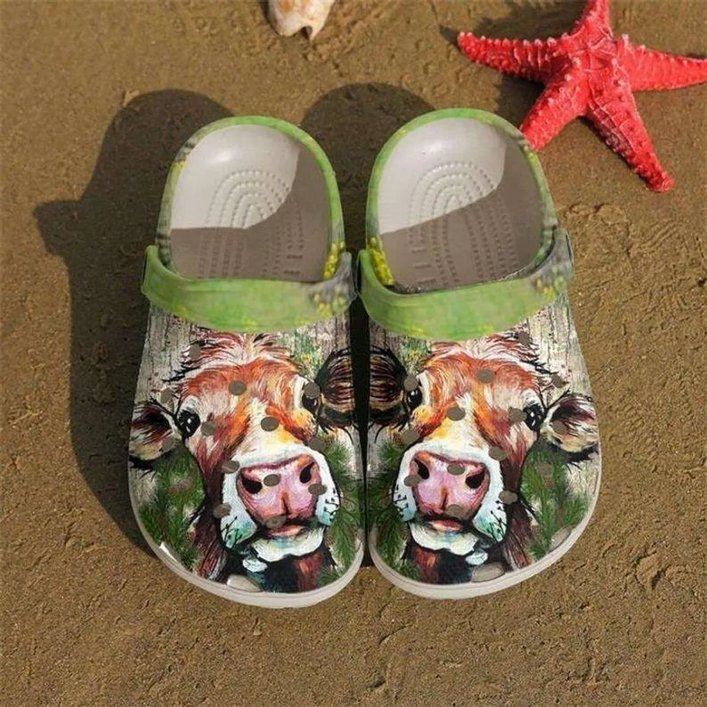 Love Cow Art Rubber Crocs Clog