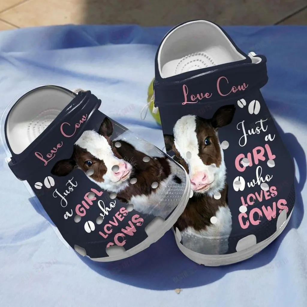 Love Cow Crocs, Personalized Crocs Classic Clogs