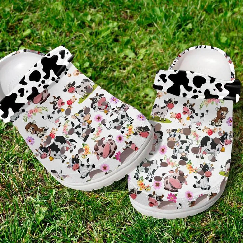 Love Cows Crocs, Personalized Crocs Classic Clogs