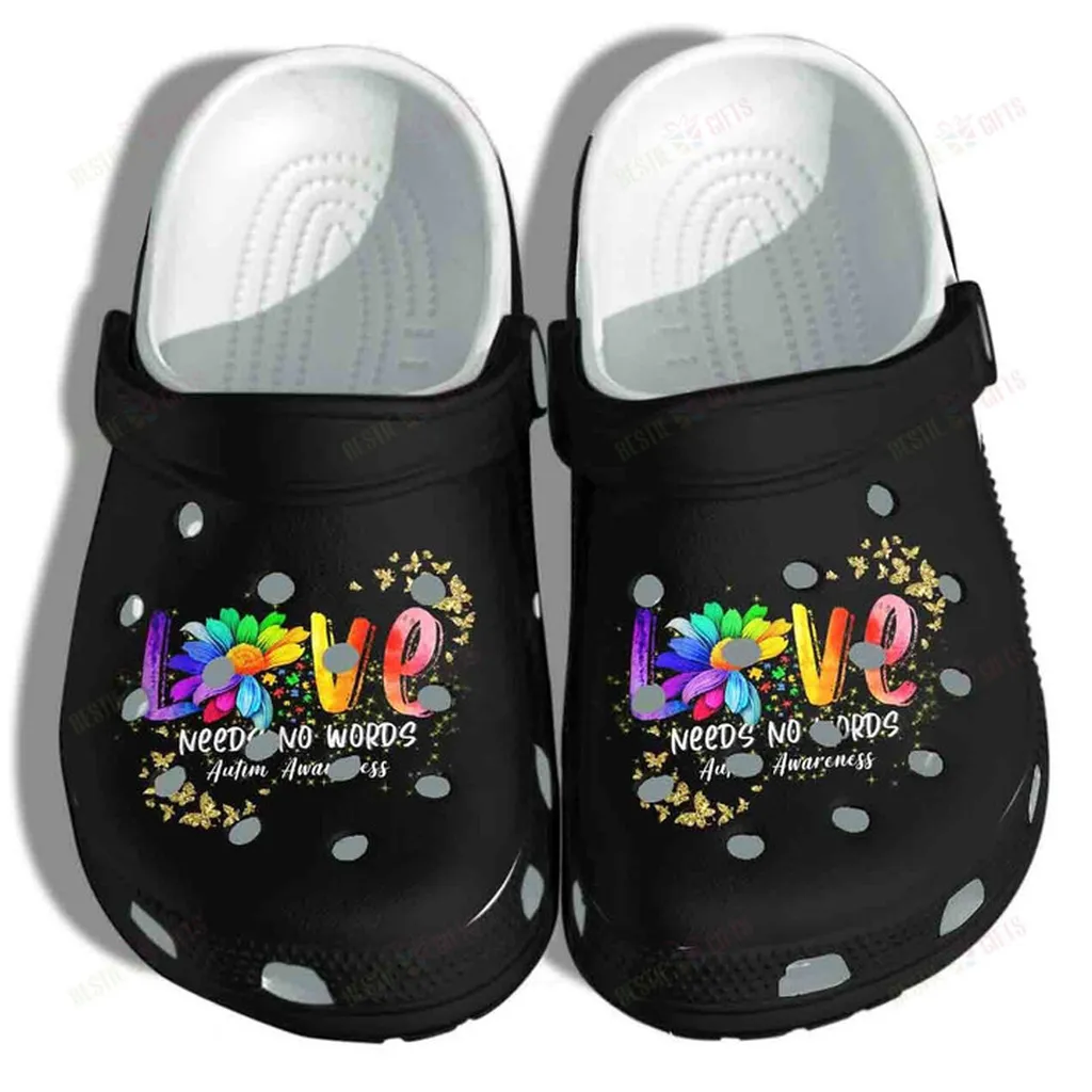 Love Needs No Words Autism Awareness Crocs Classic Clogs