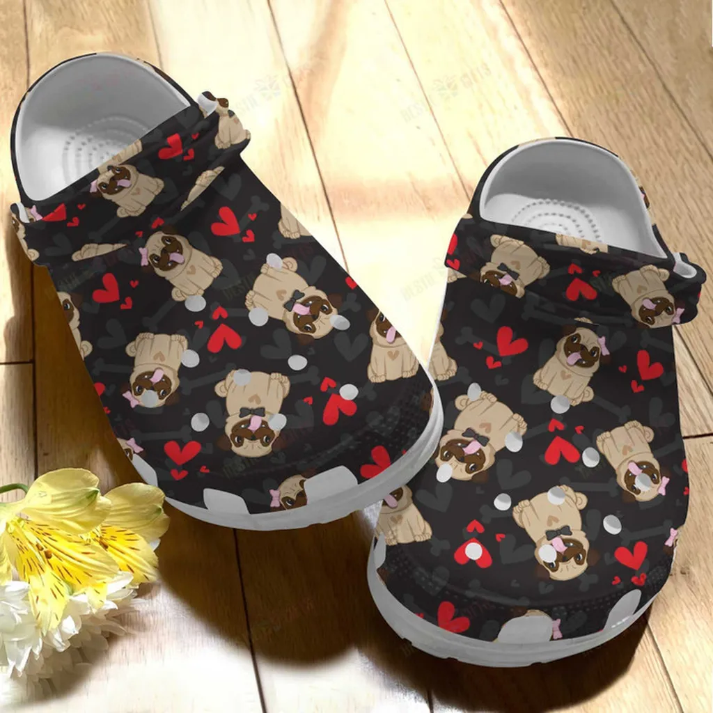 Love Pug Crocs Classic Clogs