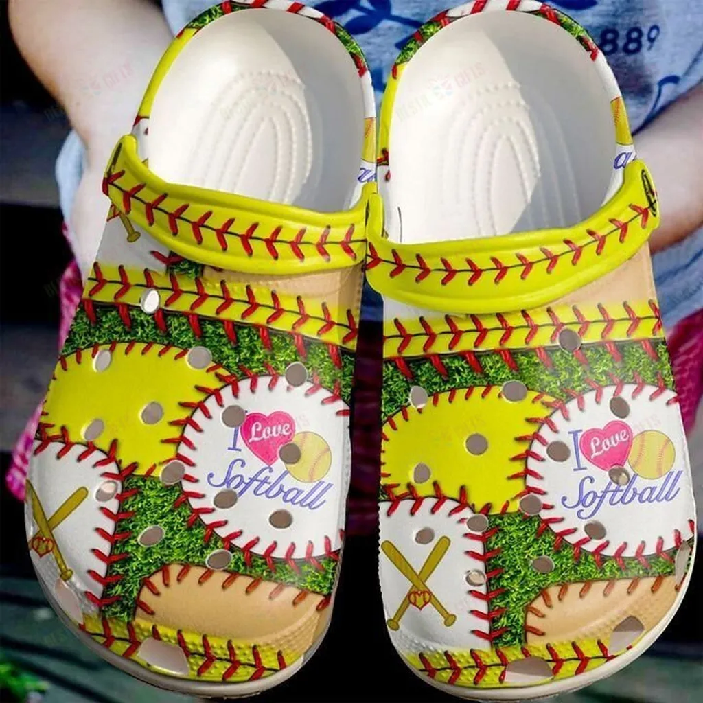 Love Softball Crocs Classic Clogs