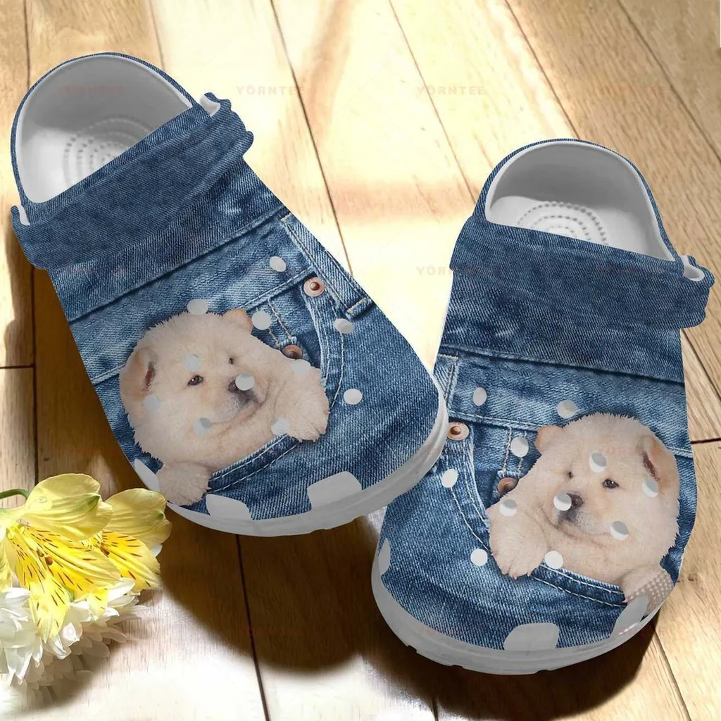 Lovely Chow Chow In Pocket Gift For Lover Rubber Crocs Clog