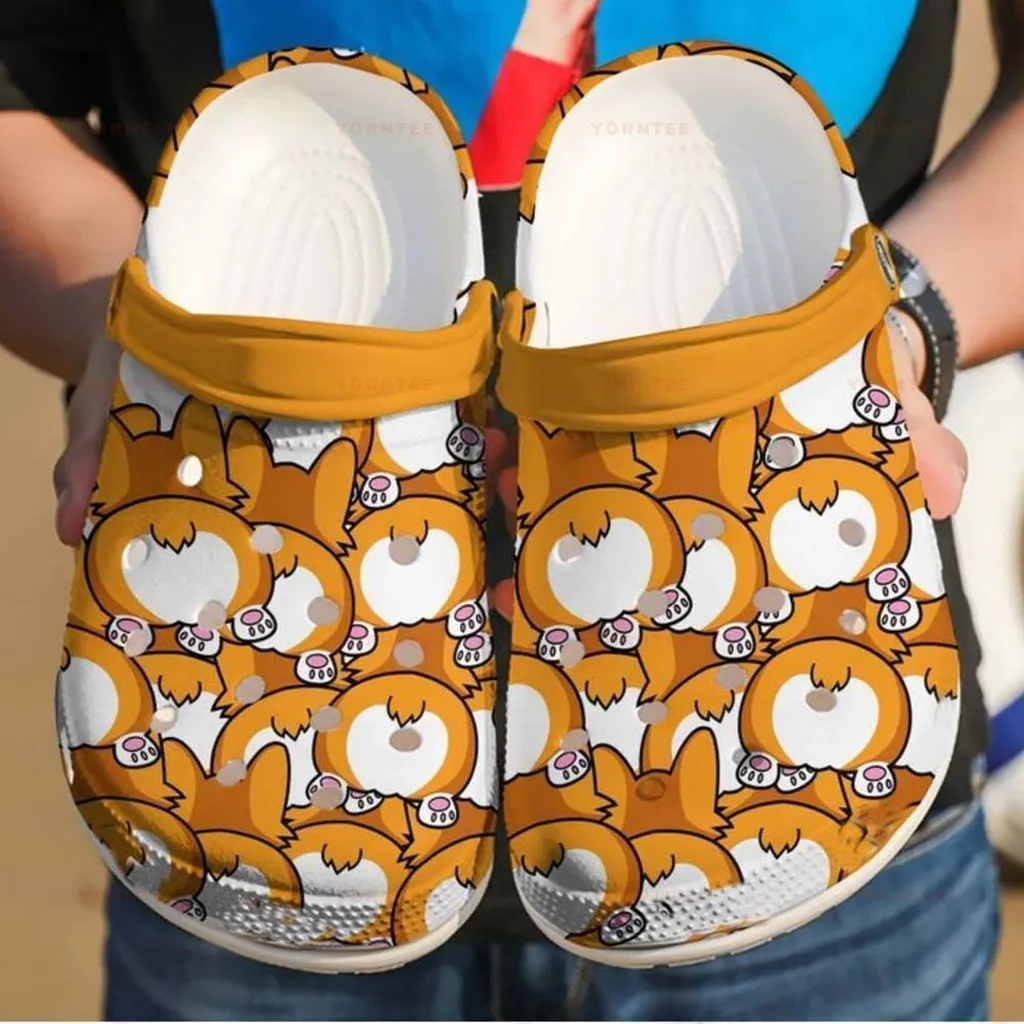 Lovely Corgi Butts Gift For Lover Rubber Crocs Clog