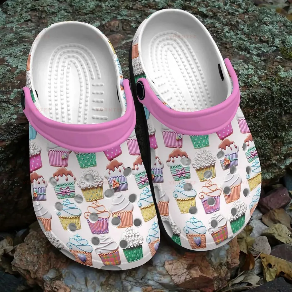 Lovely Cupcake Colorfull Gift For Lover Rubber Crocs Clog