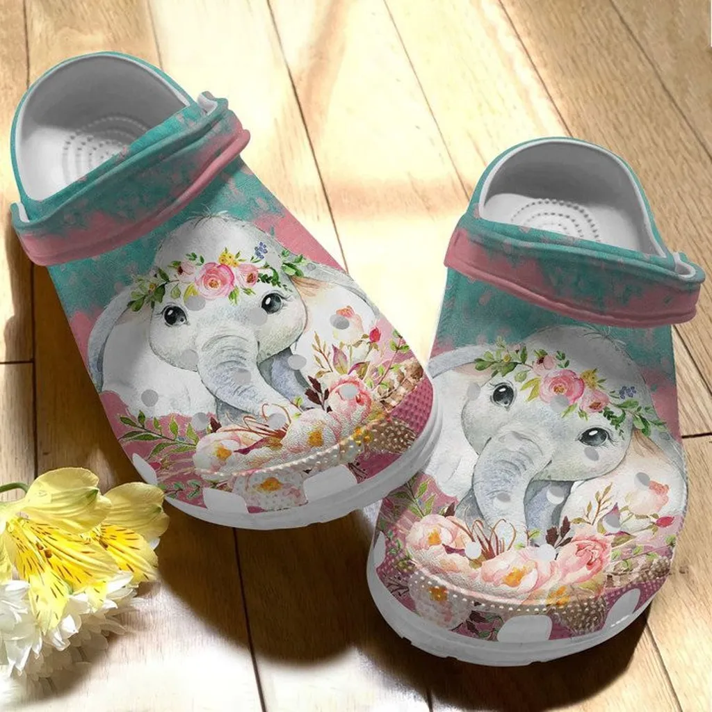 Lovely Elephant Crocs Classic Clogs