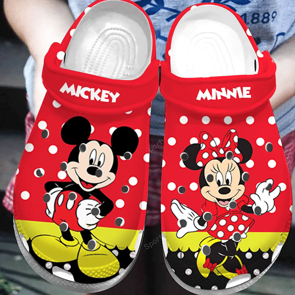 Lovely Mickey Minnie Red Clogs