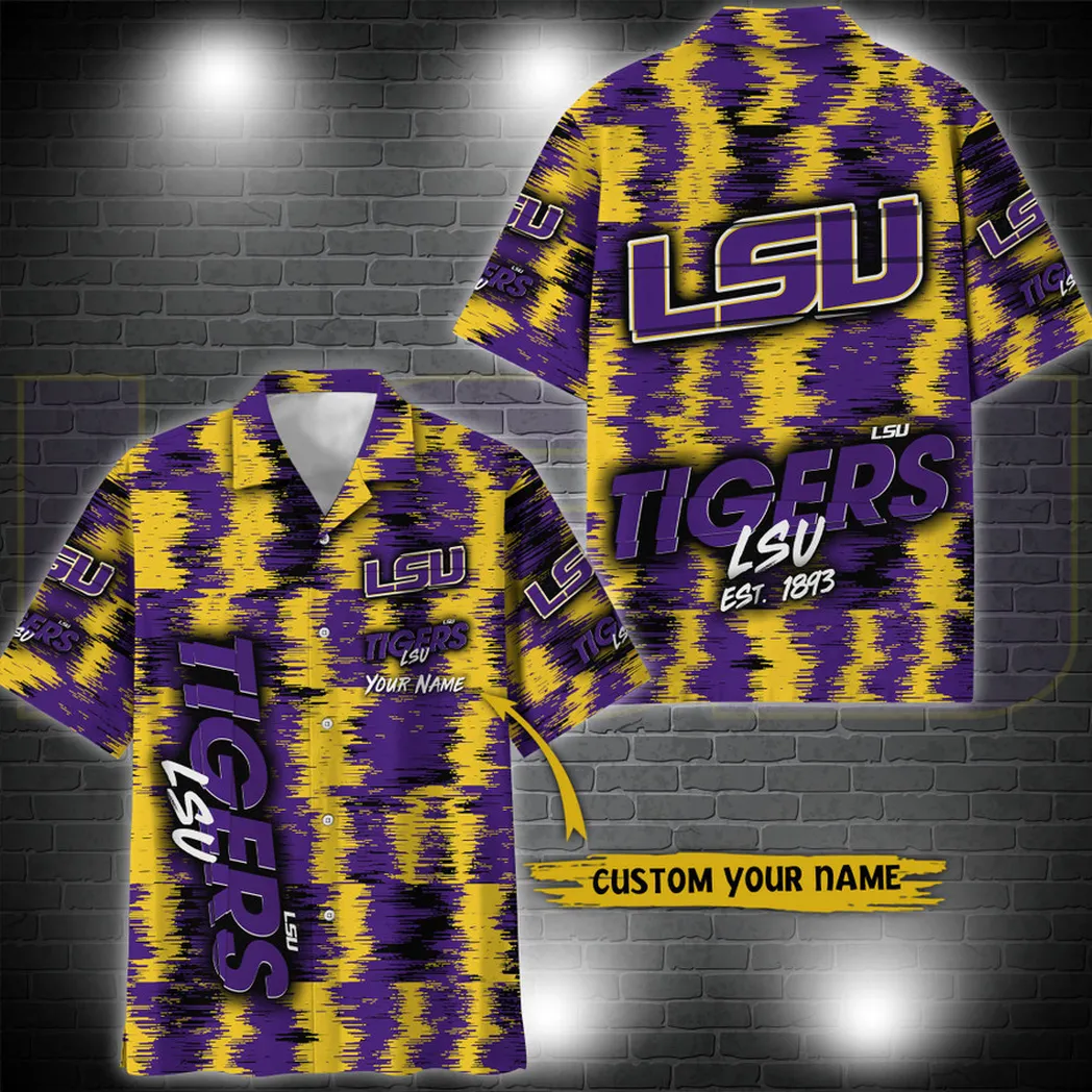 LSU TIGERS Aloha Hawaiian Shirt Custom Your Name, Sport 3D Shirt, Gift For Fan VPHWA2451152037