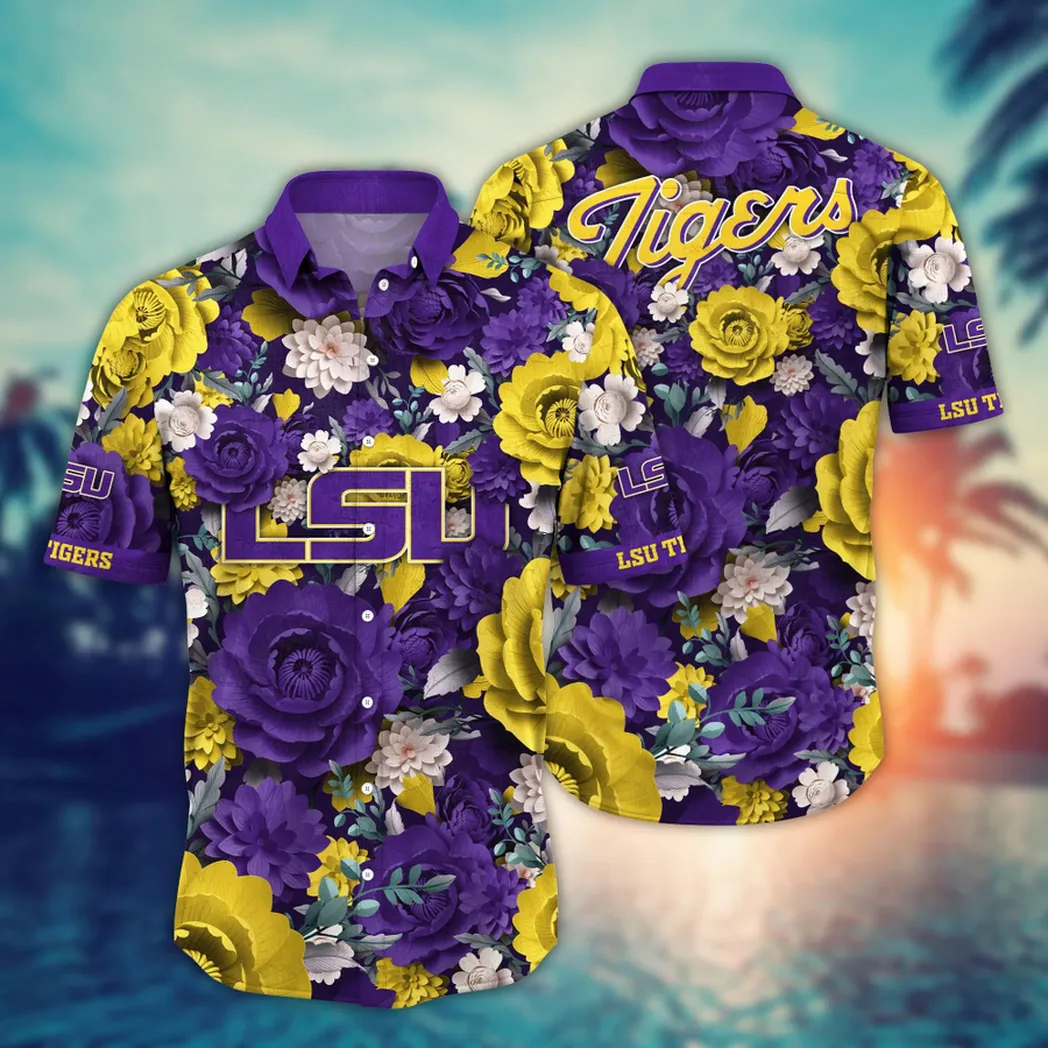 LSU TIGERS NCAA Flower Aloha Hawaiian Shirt, Custom Summer Football Shirts VPHWA2451153717