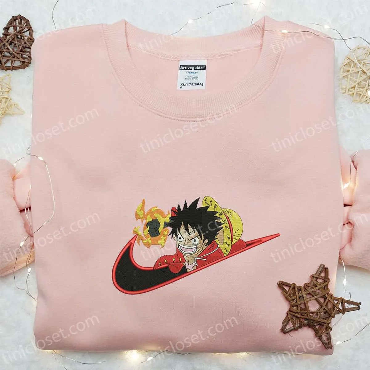 Luffy? Red Hawk x Swoosh Embroidered Sweatshirt, One Piece Anime Embroidered Shirt, Best Gift Ideas For All Occasions