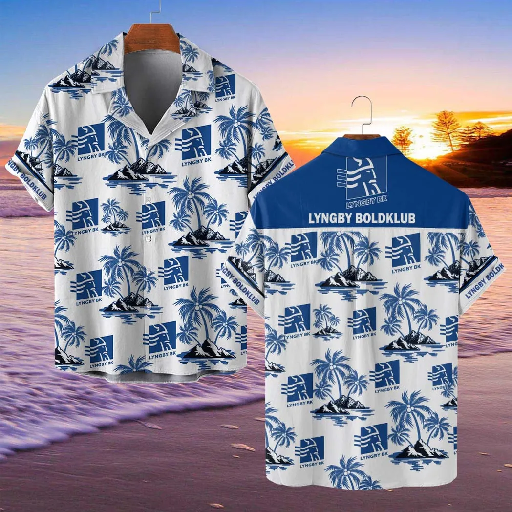 Lyngby Boldklub Hawaiian Shirt Style Classic Oversized Hawaiian, Unisex Hawaiian Shirt