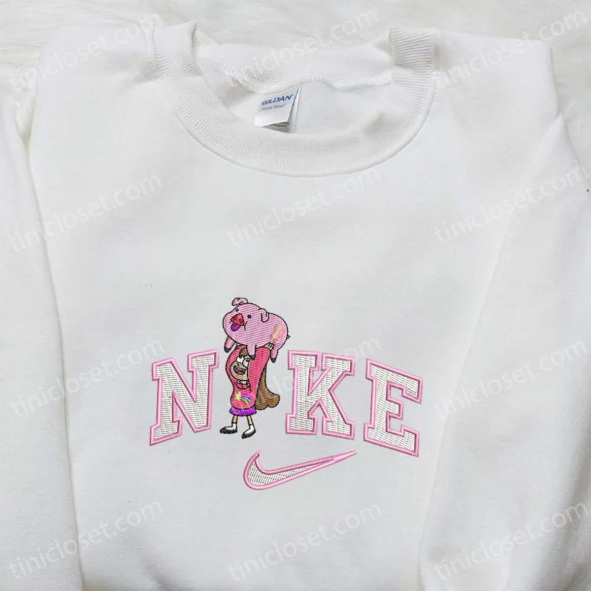 Mabel Pines And Waddles x Nike Embroidered Shirt, Gravity Falls Cartoon Embroidered Hoodie, Nike Inspired Embroidered Sweatshirt Mabel Pines And Waddles x Nike Embroidered Shirt, Gravity Falls Cartoon Embroidered Hoodie, Nike Inspired Embroidered Sweatshirt