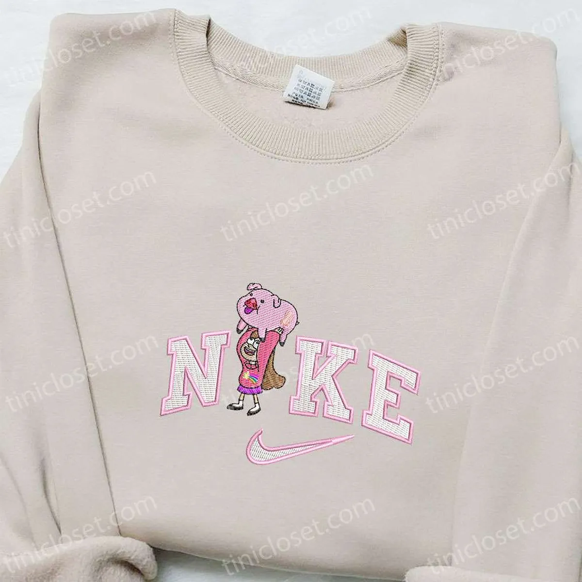Mabel Pines And Waddles x Nike Embroidered Shirt, Gravity Falls Cartoon Embroidered Hoodie, Nike Inspired Embroidered Sweatshirt Mabel Pines And Waddles x Nike Embroidered Shirt, Gravity Falls Cartoon Embroidered Hoodie, Nike Inspired Embroidered Sweatshirt
