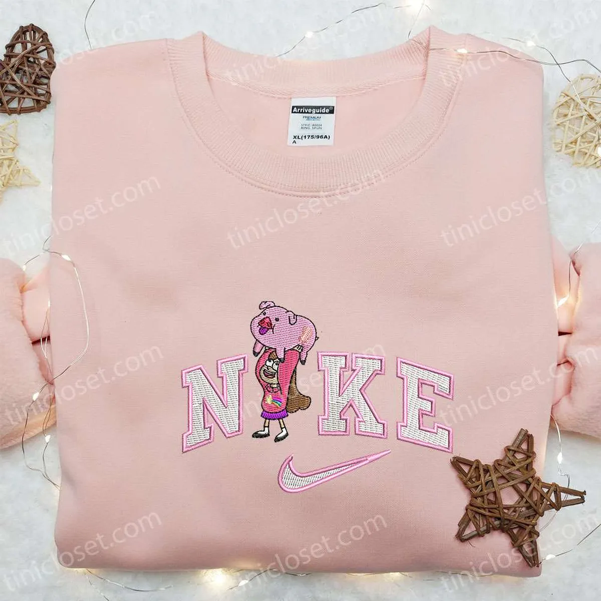 Mabel Pines And Waddles x Nike Embroidered Shirt, Gravity Falls Cartoon Embroidered Hoodie, Nike Inspired Embroidered Sweatshirt Mabel Pines And Waddles x Nike Embroidered Shirt, Gravity Falls Cartoon Embroidered Hoodie, Nike Inspired Embroidered Sweatshirt