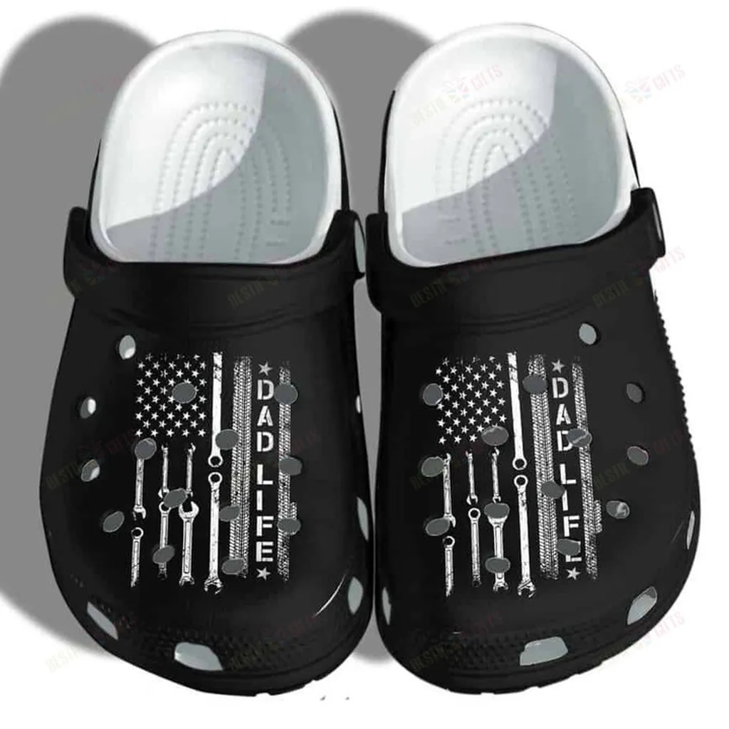 Machanic USA Flag Crocs, Personalized Crocs Classic Clogs