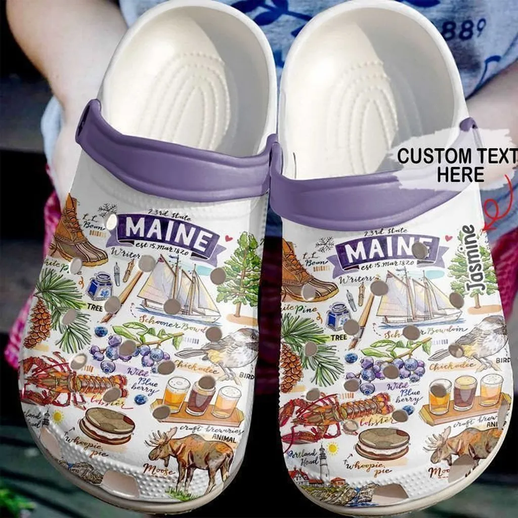 Maine Personalized Proud Crocs Classic Clogs