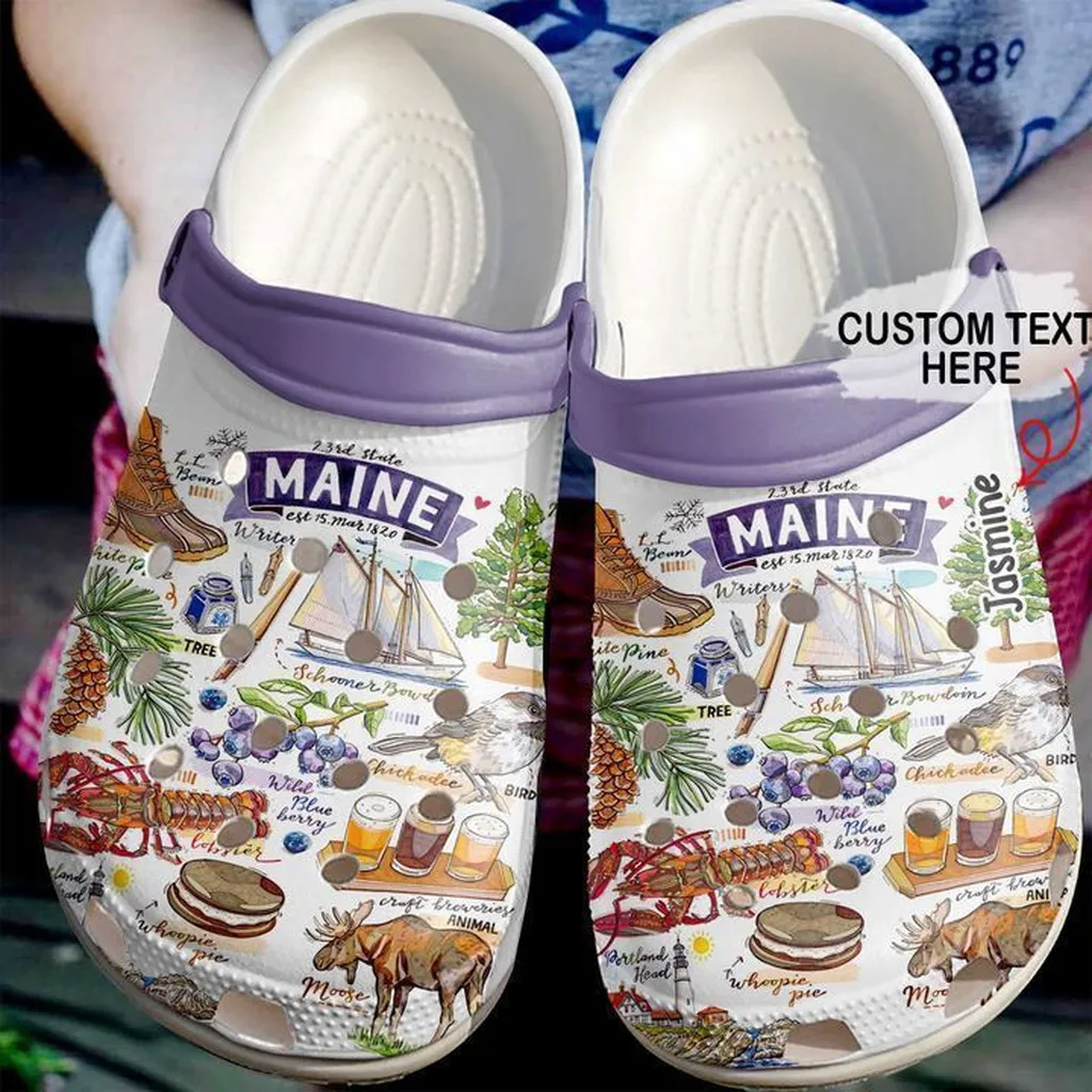 Maine Personalized Rubber Crocs Clog