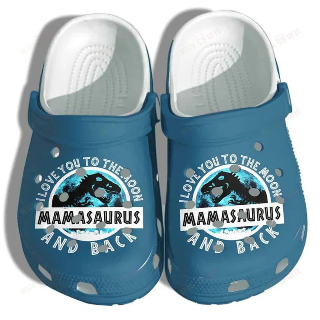 Mamasaurus Love To The Moon Funny Crocs Classic Clogs