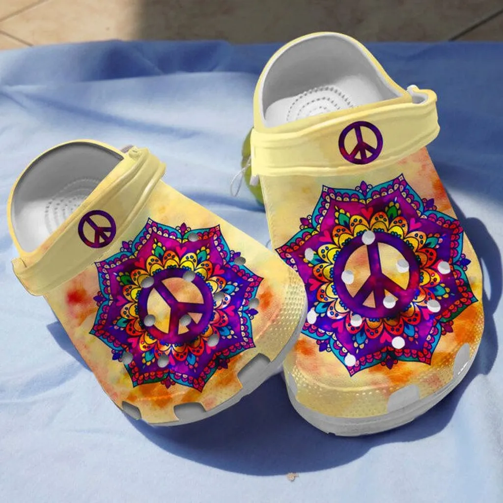 Mandala Peace Flower Clogs Crocs