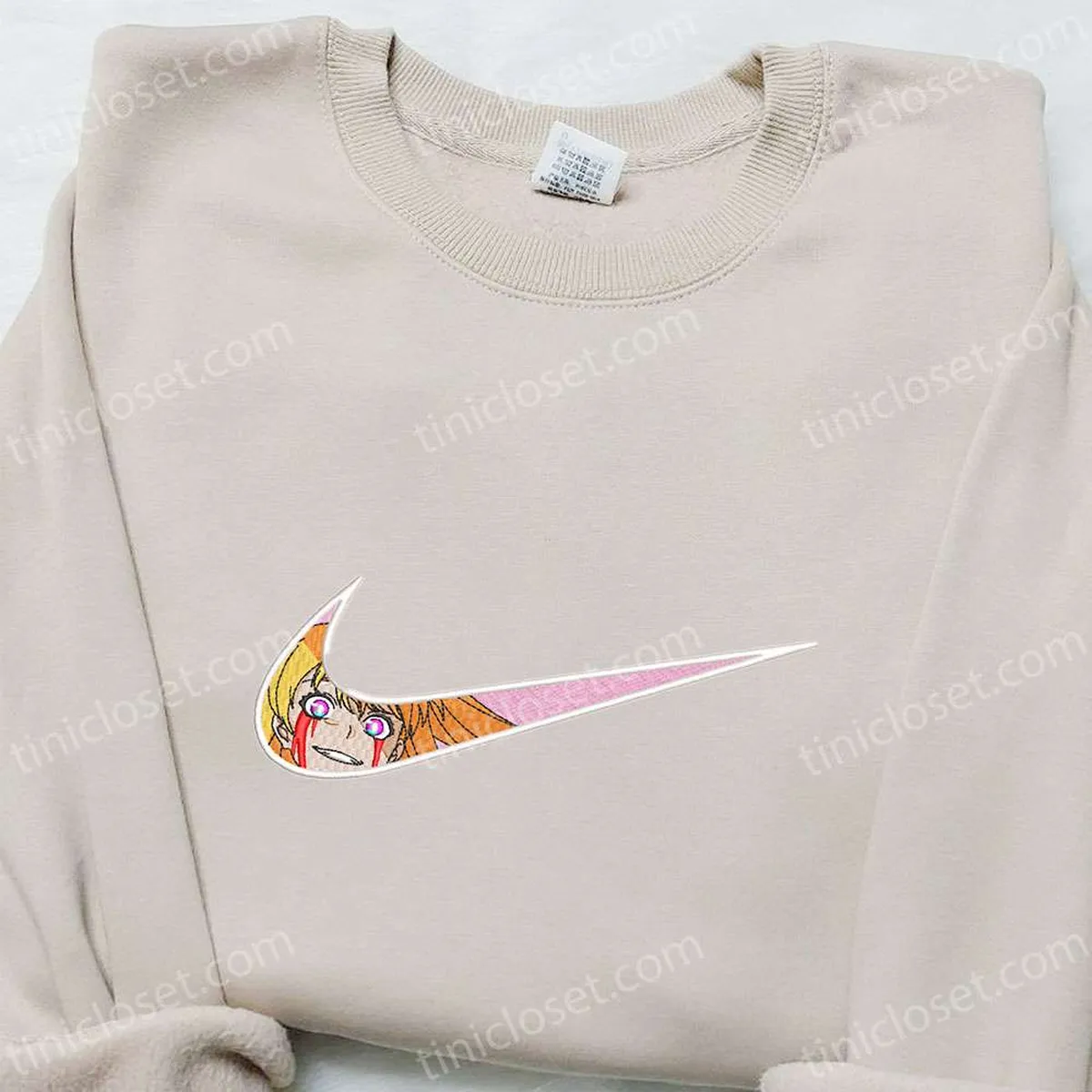 Mao Amatsuka x Nike Swoosh Anime Embroidered Shirt, GJ-bu Embroidered Shirt, Nike Inspired Embroidered Shirt