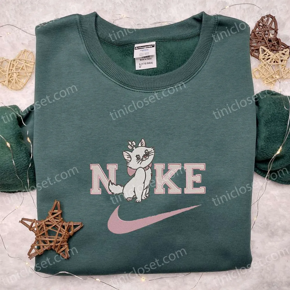 Marie Cat x Nike Embroidered Sweatshirt, The Aristocats Disney Embroidered Shirt, The Best Gift