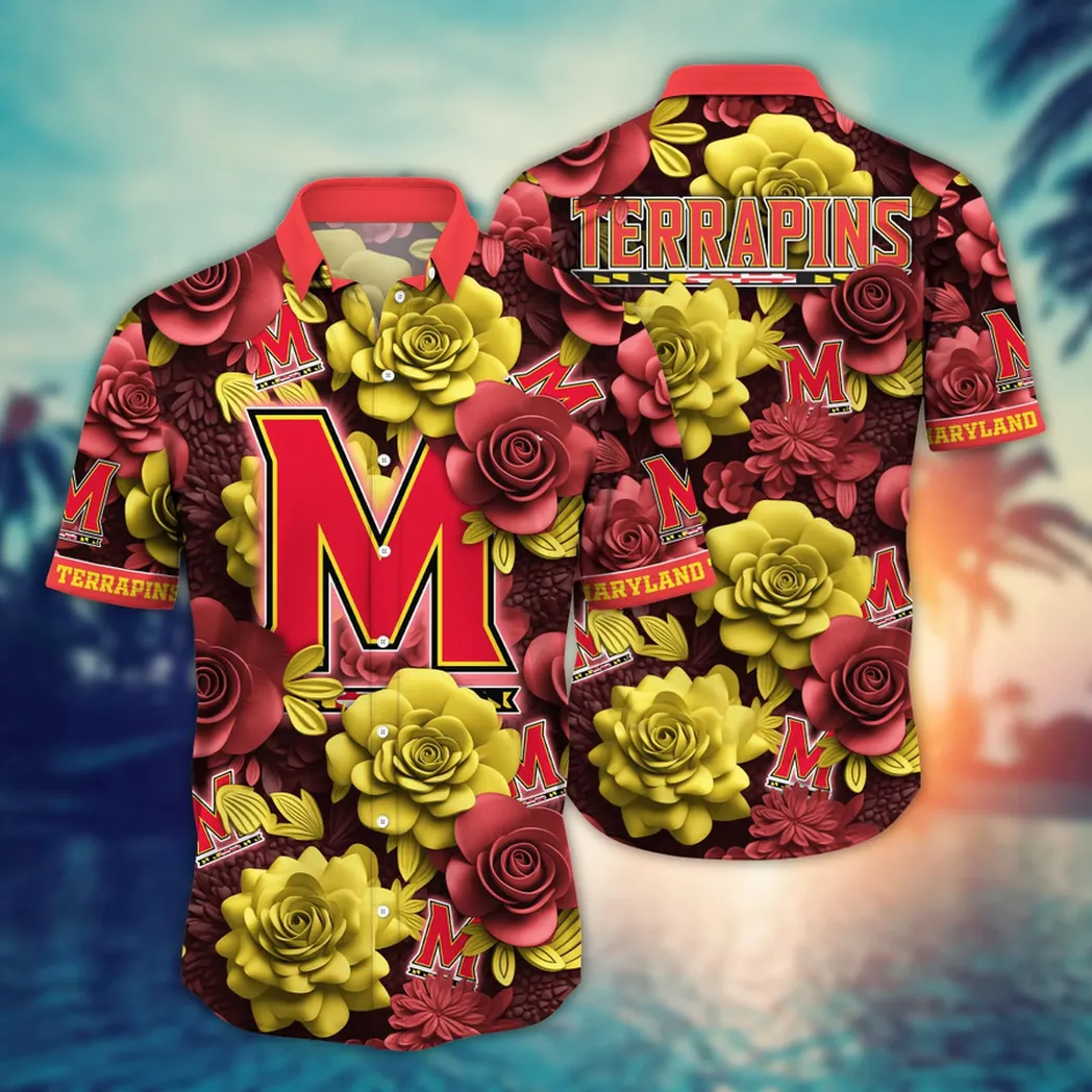 Maryland Terrapins NCAA Flower Aloha Hawaiian Shirt, Summer Football Shirts VPHWA2451153862