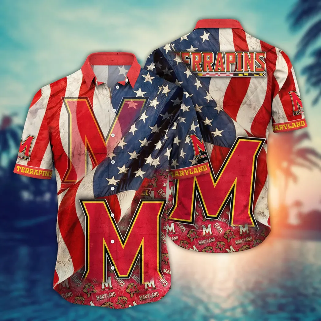 Maryland Terrapins NCAA Flower Aloha Hawaiian Shirt, Summer Football Shirts VPHWA2451154114
