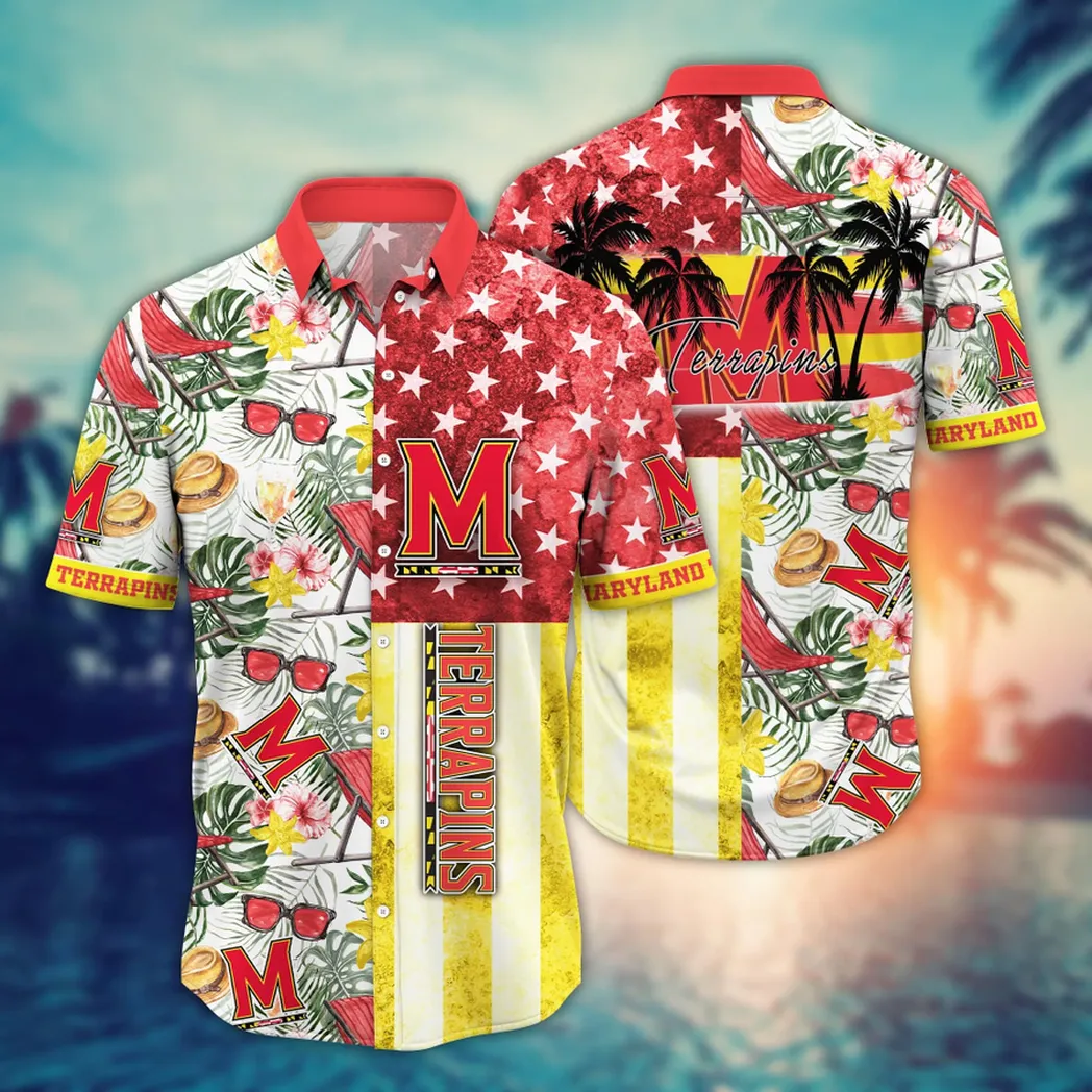 Maryland Terrapins NCAA Flower Aloha Hawaiian Shirt, Summer Football Shirts VPHWA2451154136