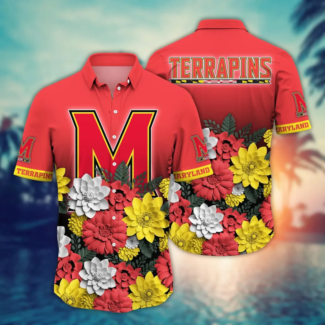 Maryland Terrapins NCAA Flower Aloha Hawaiian Shirt, Summer Football Shirts VPHWA2451155095