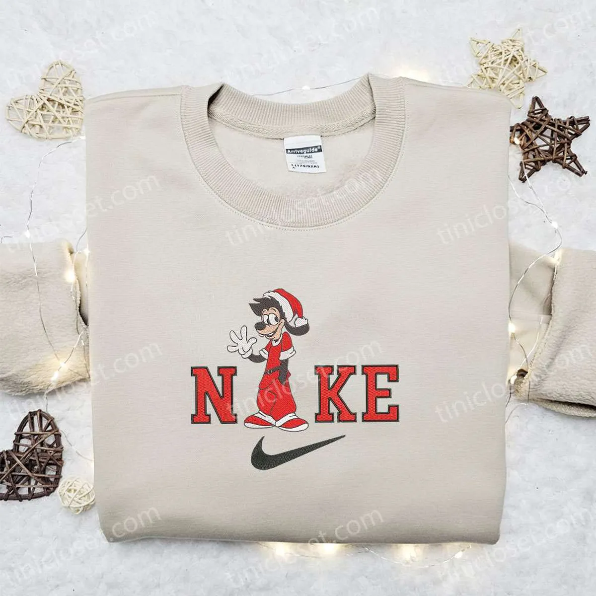 Max Goof Disney x Nike Christmas Embroidered Sweatshirt, Christmas Embroidered Shirt, Best Christmas Gift Ideas