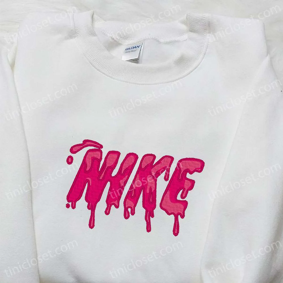 Melting Nike Embroidered Shirt, Custom Nike Embroidered Shirt, Best Birthday Gift Ideas