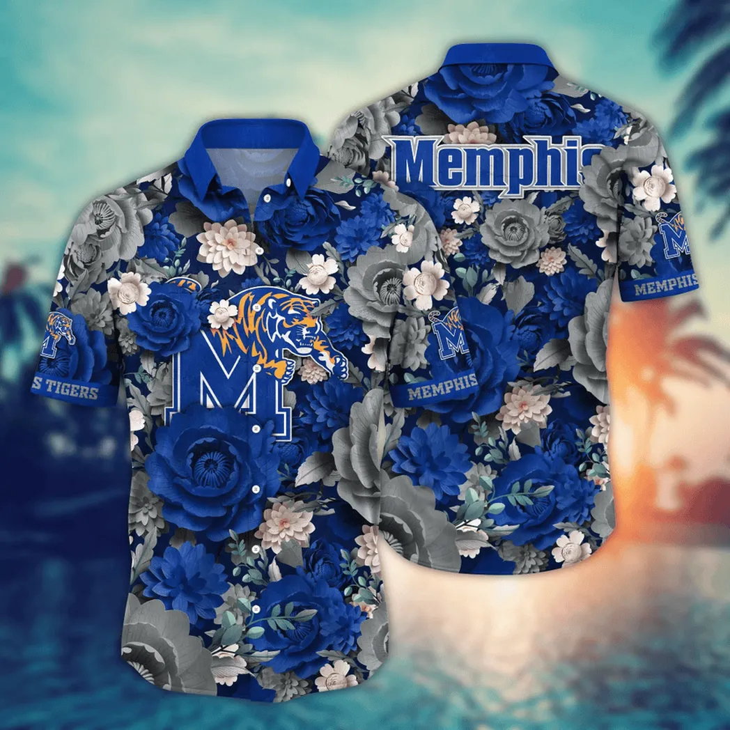 Memphis Tigers NCAA Flower Aloha Hawaiian Shirt, Custom Summer Football Shirts VPHWA2451153773