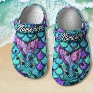 Mermaid Fin Fish Ocean Crocs