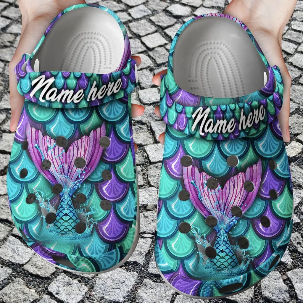 Mermaid Tail Colorful Crocs Personalized Mermaid Crocs