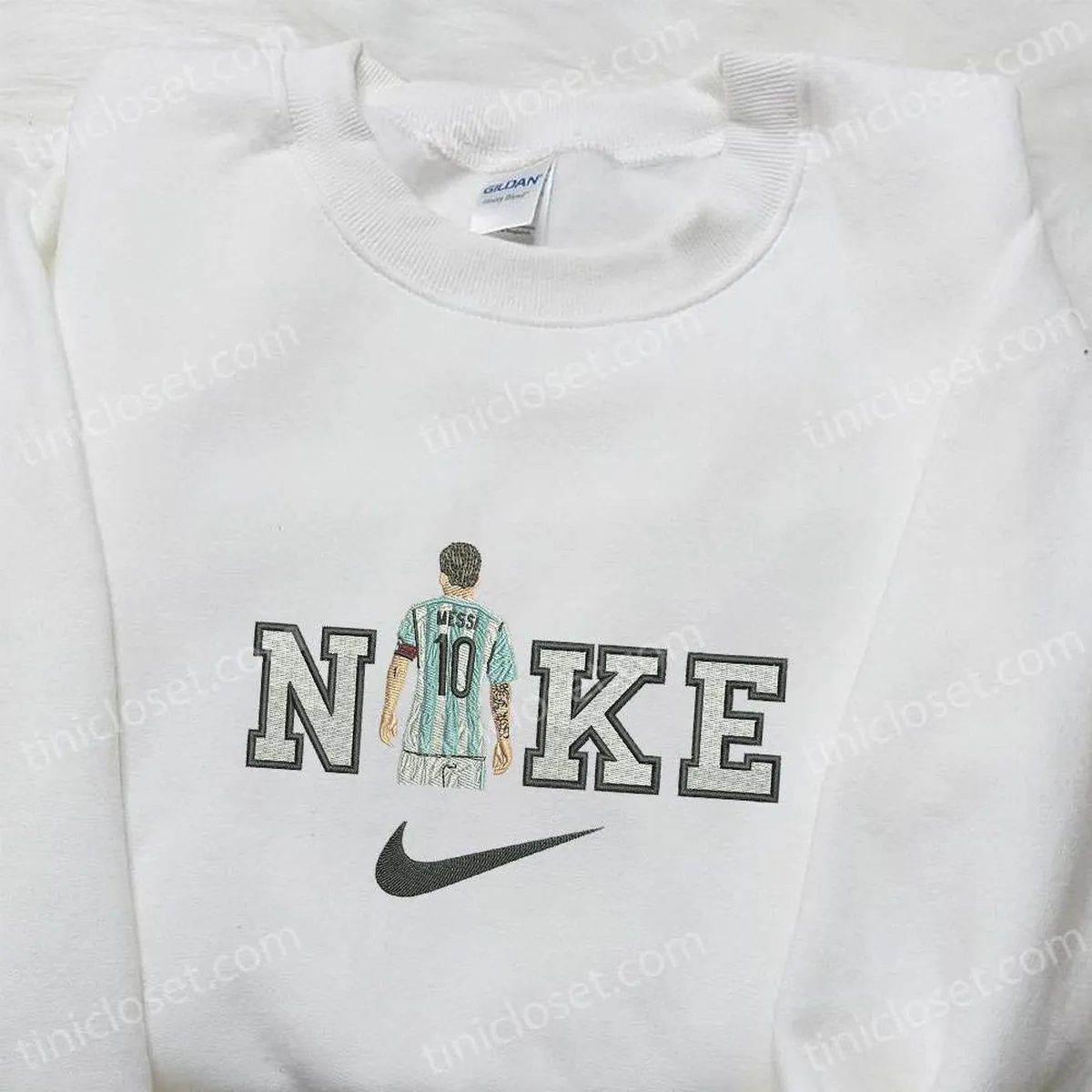 Messi x Nike Embroidered Hoodie, Celebrity Embroidered Shirt, Nike Inspired Embroidered Shirt