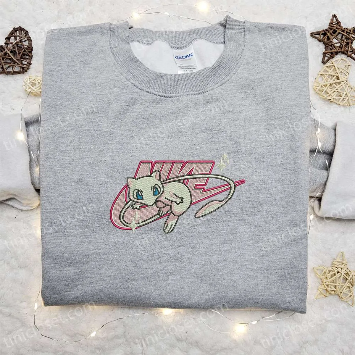 Mewtwo x Nike Anime Embroidered Sweatshirt, Pokemon Embroidered Shirt, Best Gift Ideas for Family