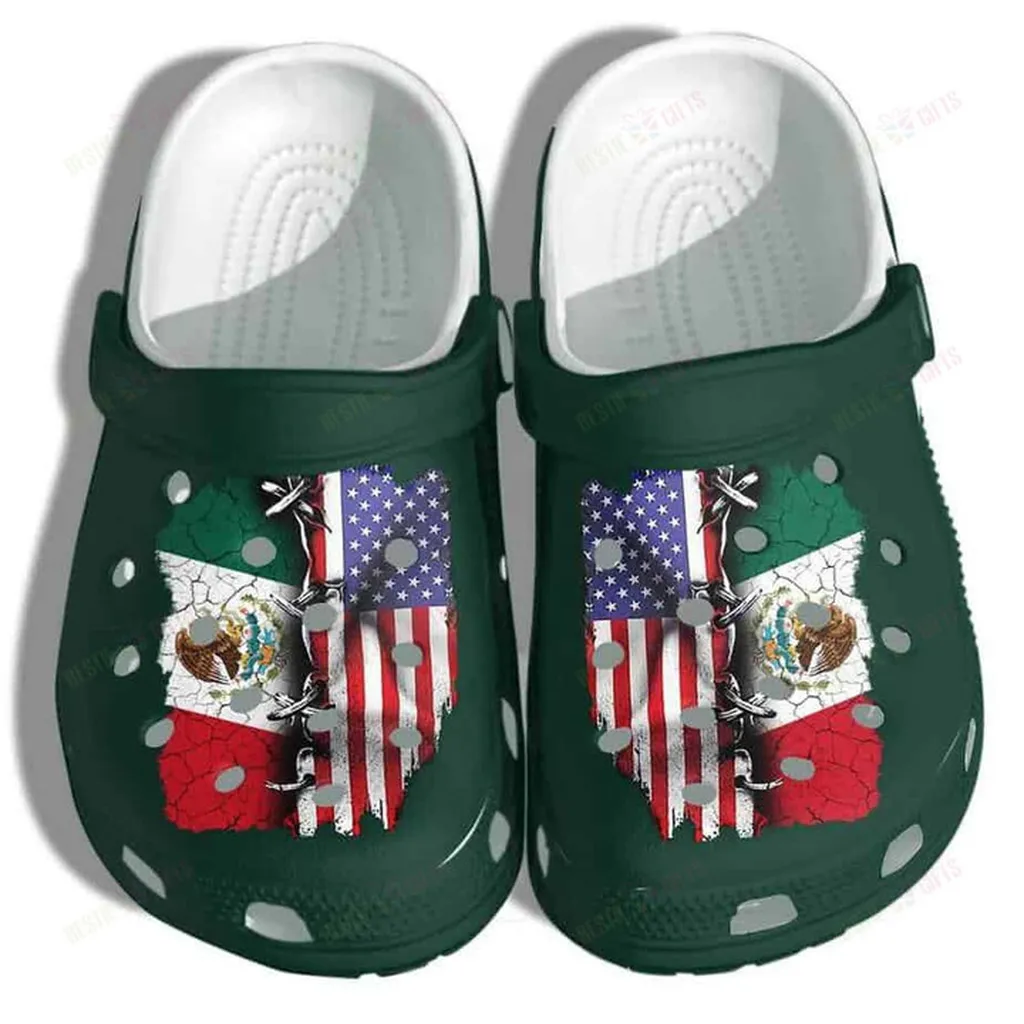 Mexico America Flag Crocs Classic Clogs