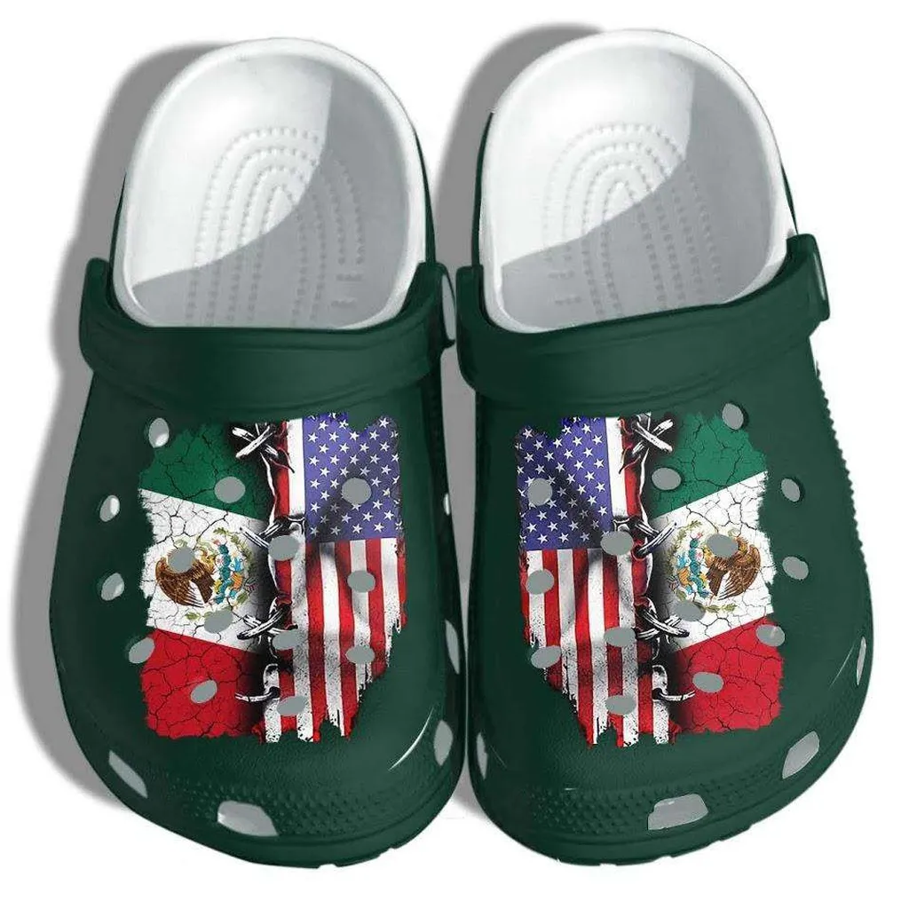 Mexico America Flag Crocs Crocband Clog