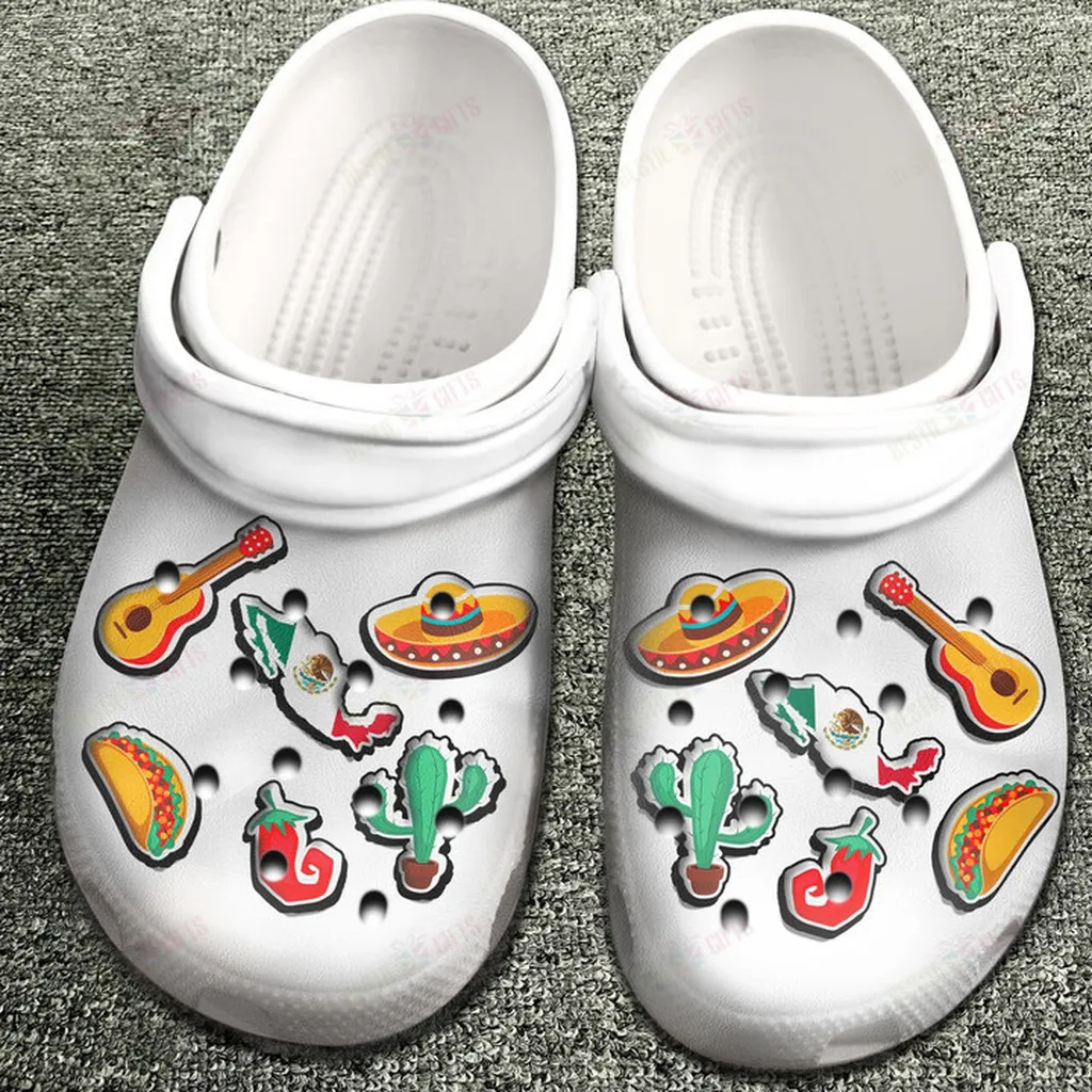 Mexico With Symbols Crocs Classic Clogs