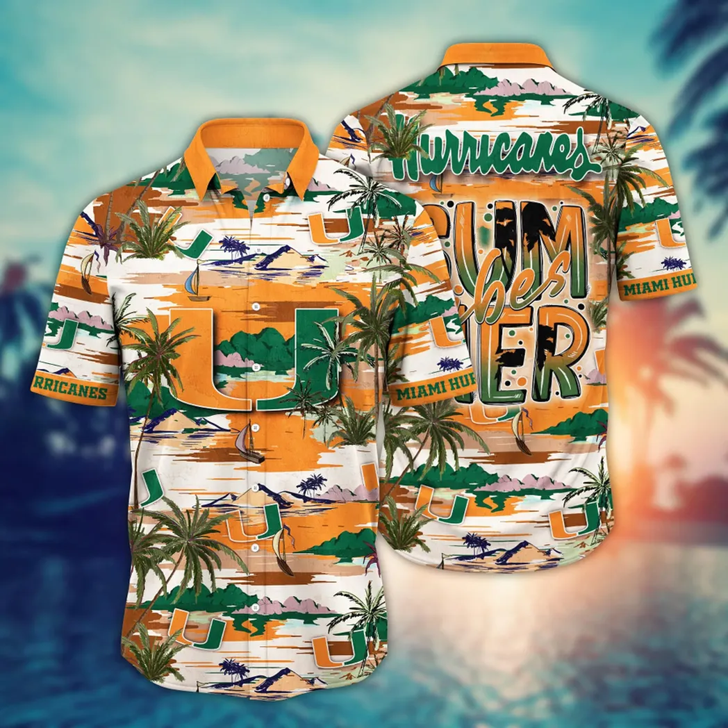 Miami Hurricanes NCAA Flower Aloha Hawaiian Shirt, Summer Football Shirts VPHWA2451154068