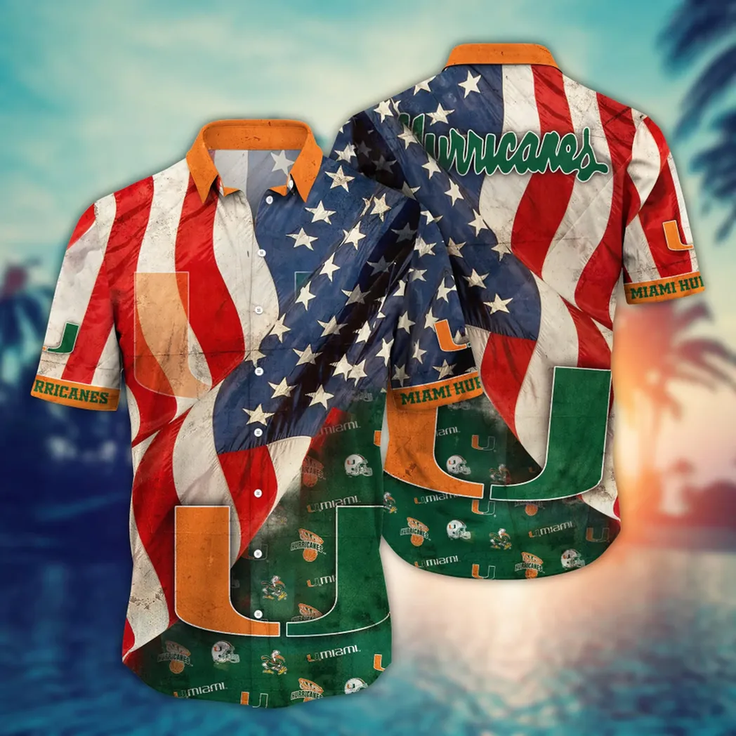 Miami Hurricanes NCAA Flower Aloha Hawaiian Shirt, Summer Football Shirts VPHWA2451154216