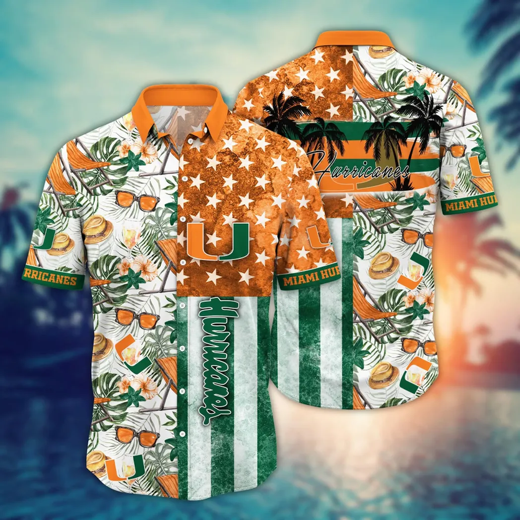 Miami Hurricanes NCAA Flower Aloha Hawaiian Shirt, Summer Football Shirts VPHWA2451154252