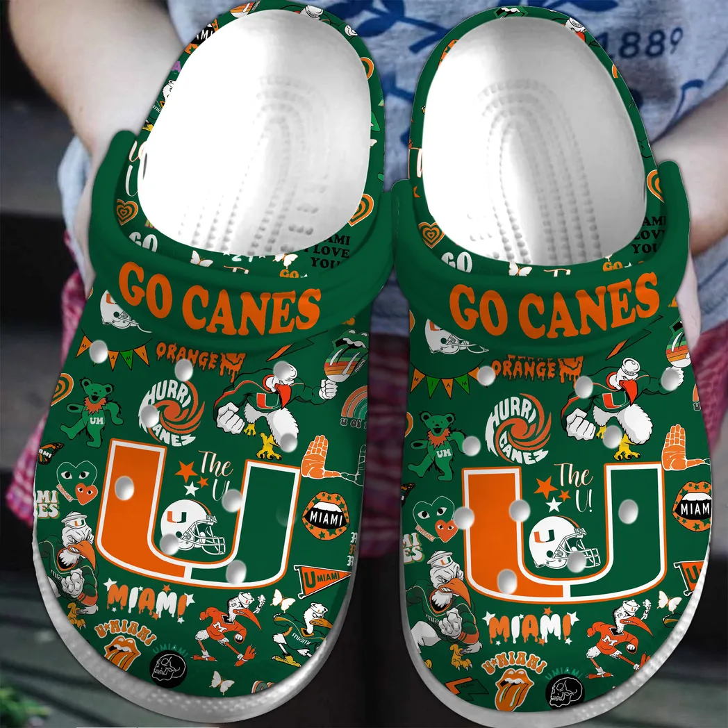 Miami Hurricanes NCAA Sport Crocs Clogs